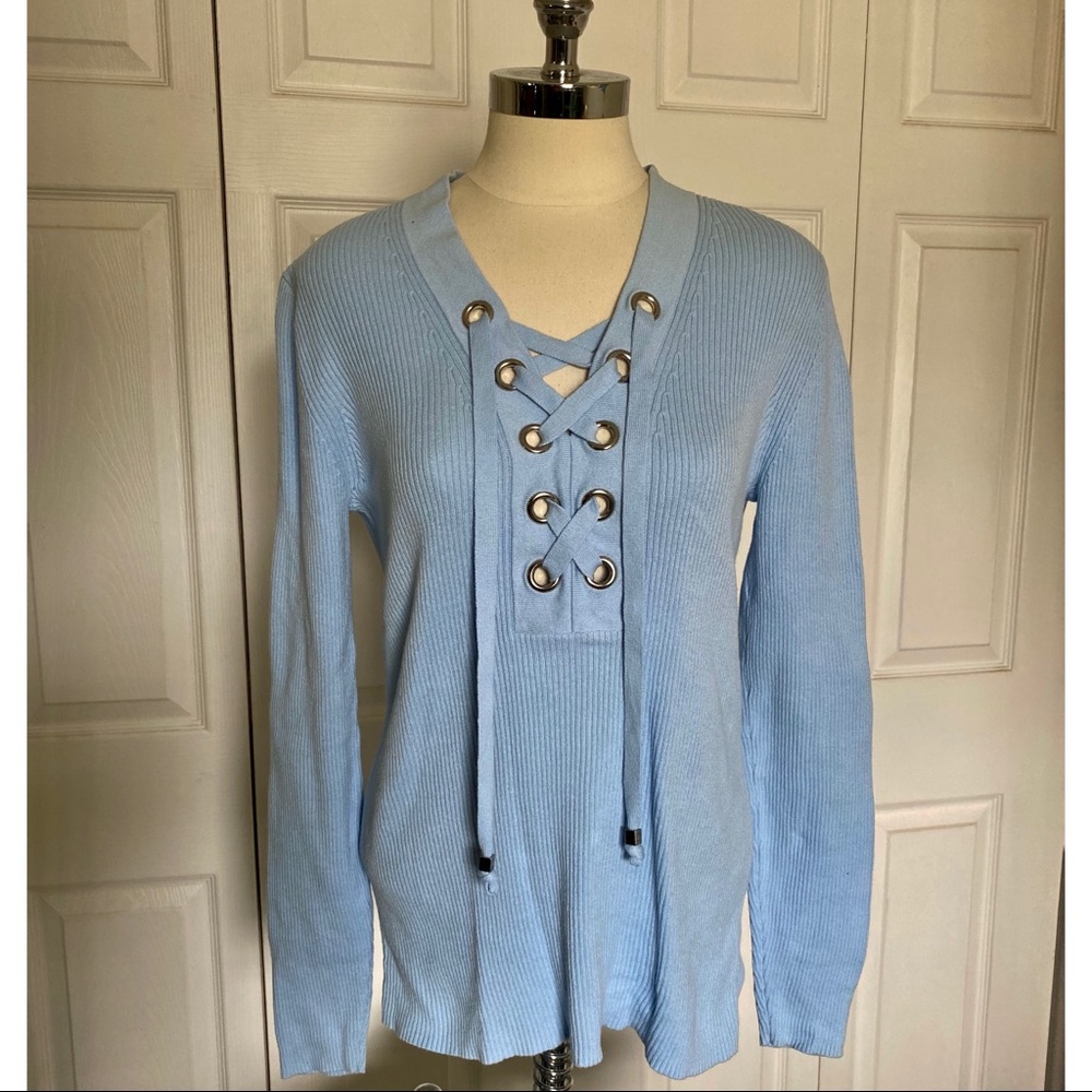 Michael Kors Light Blue V-Neck Sweater or Top